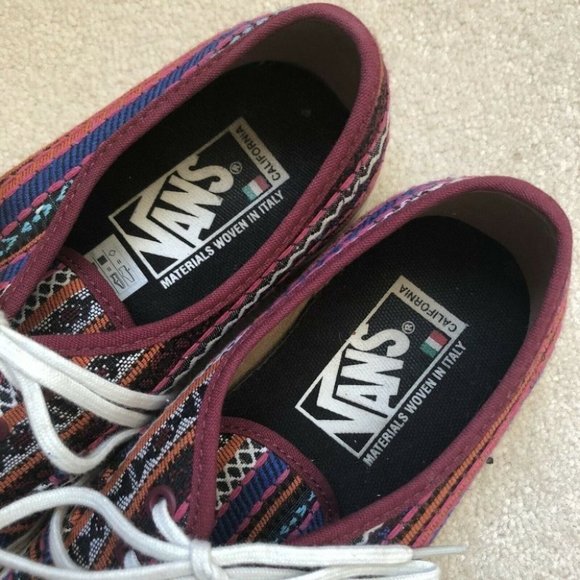 Vans Italian Weave Sneakers Canvas Lace Up Skate Tribal Ethnic - Picture 6 of 9